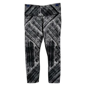 Lululemon Wunder Under Crop Leggings Heath Wave Black White Size 4